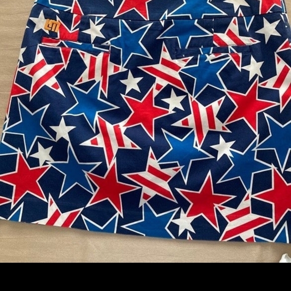 LOUDMOUTH RED, WHITE AND BLUE STARS GOLF SKORT Size 8 - Picture 3 of 5
